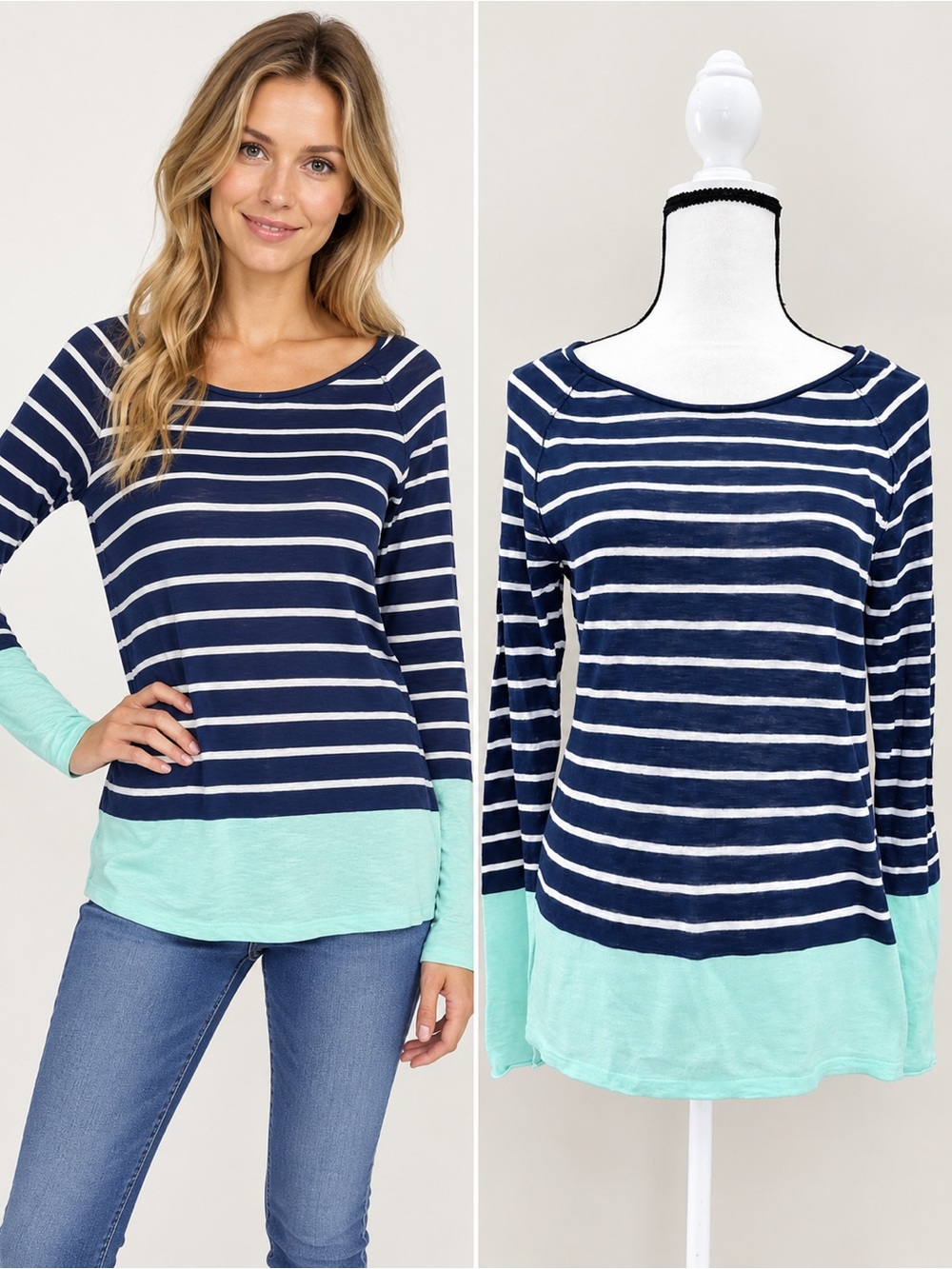 New/Old/Navy/Women’s/Pullover/Sweater/Sz.M/Tall/Stripped/Lightweight/Knit/